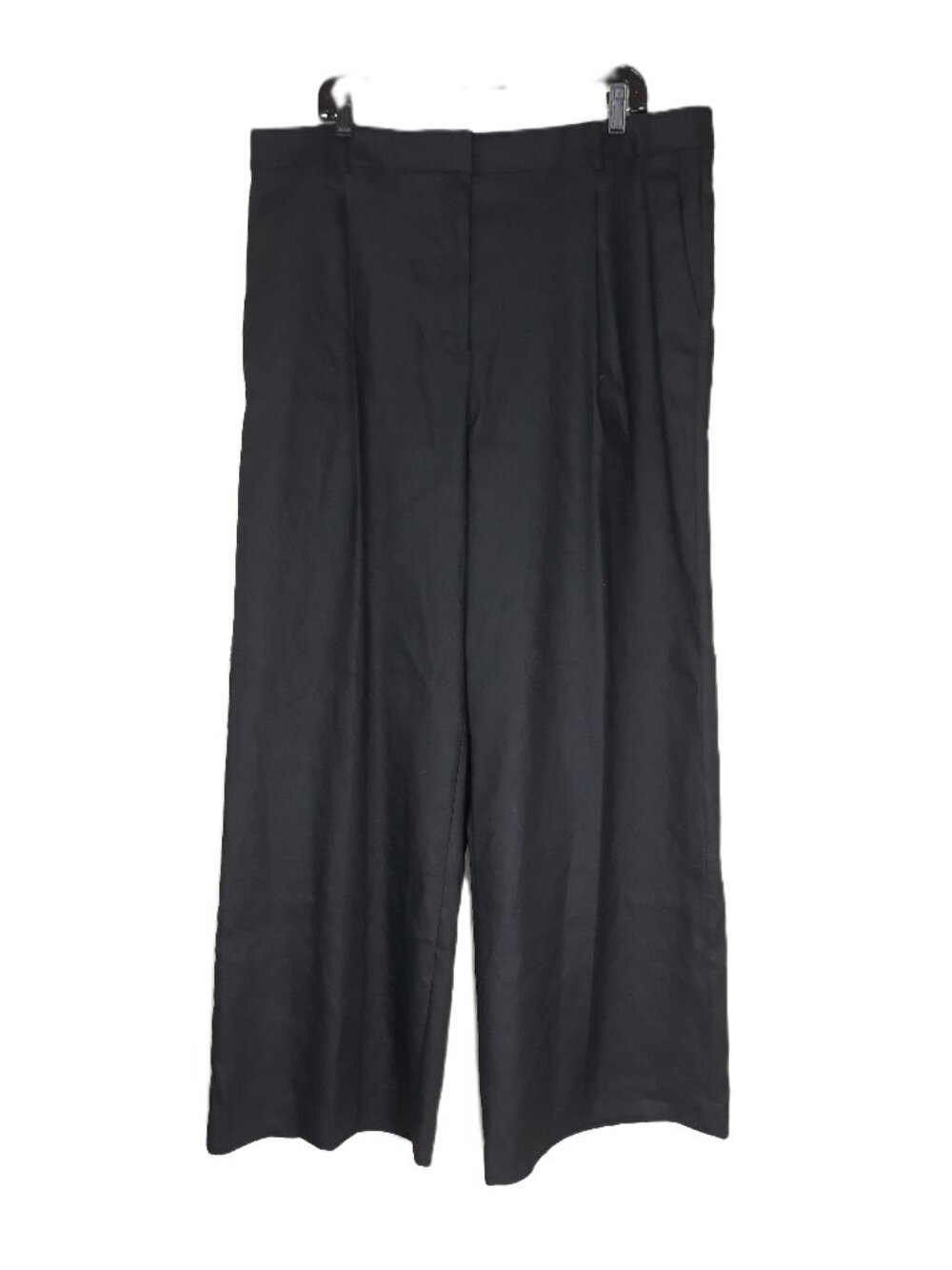New Talbots Linen Blend Pants Wide Leg Black 33" Inseam